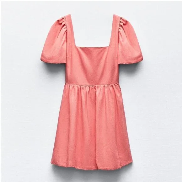 ZARA Open-Back Pink Dress with Bow Detail - Sizes M, LNEW WITH TAG! - Picture 4 of 4